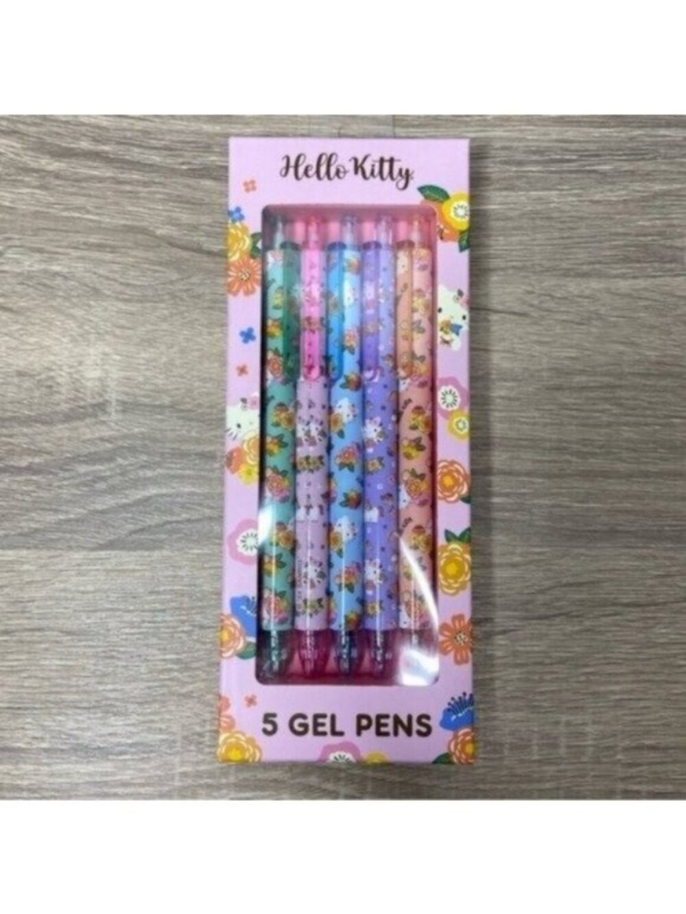 Hello Kitty Floral Print 5 Gel Pens Pack NEW